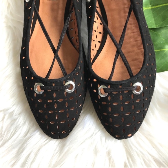 Halogen black lasercut lace up flats - Picture 4 of 7